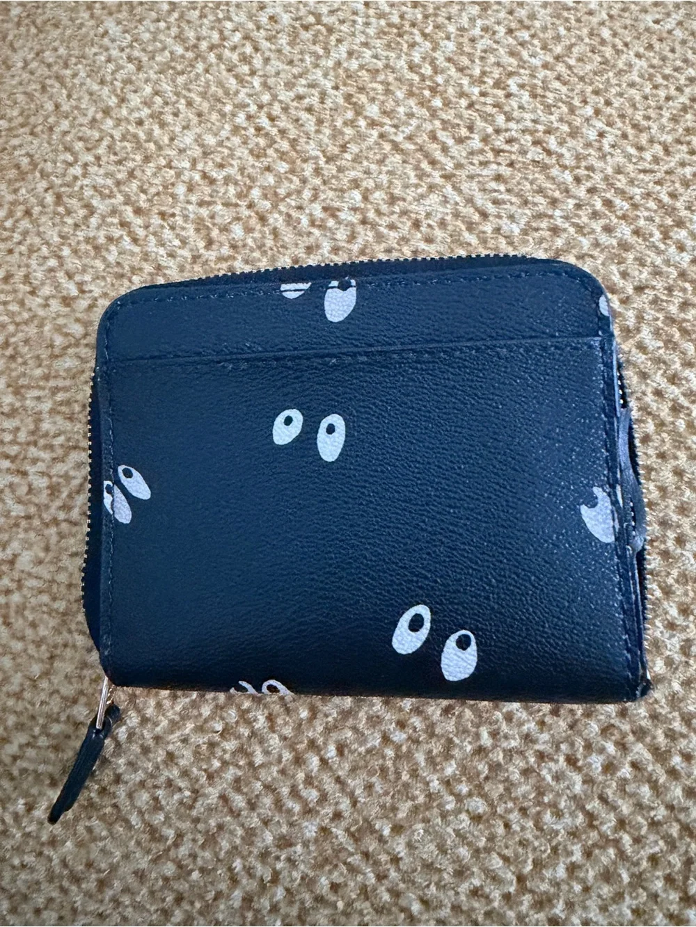 Coach Black Leather Zip Card Case — Disney Collaboration